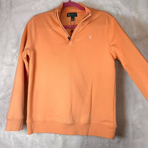 A0008 Brooks Brothers Youth Half-Zip Pullover Sweatshirt 16Y Peach Cotton NWT - Picture 4 of 8